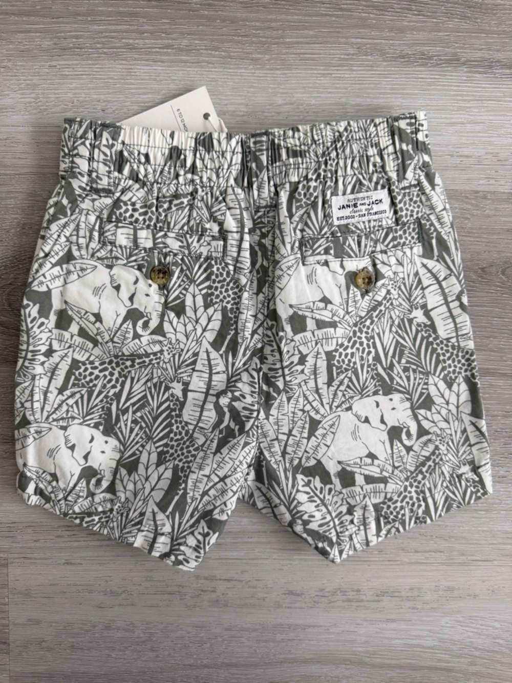 Janie and Jack Green Tropical Print Baby Boy Shorts 6-12 months NWT - Picture 2 of 5
